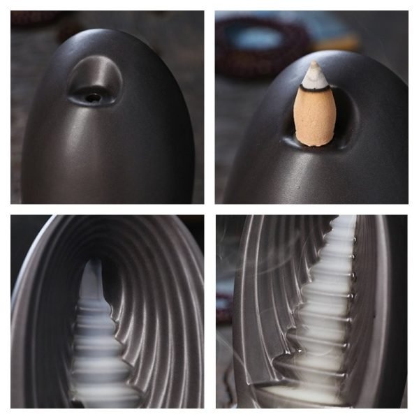 Creative Staircase Smoke Mystic Waterfall Backflow Fountain Incense Burner for Sale