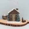 Snowy Winter Smoking Chimney Incense Log Cabin Burner for Sale