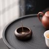 Japanese Simple Style Walnut Wood Alms Bowl Stick Incense Burner Holder | Lulu Incense
