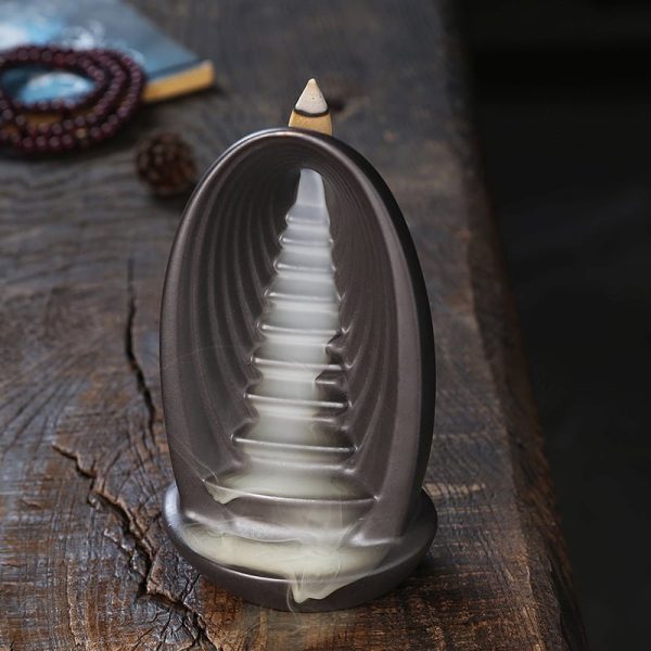 Creative Staircase Smoke Mystic Waterfall Backflow Fountain Incense Burner for Sale