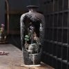 Large Mountain Stream Resin Chinese Incense Backflow Waterfall Fountain Burner with LED Lighting