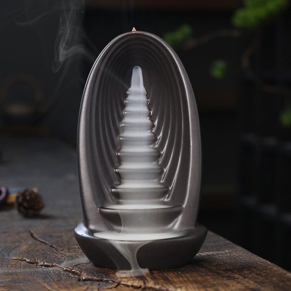 Creative Staircase Smoke Mystic Waterfall Backflow Fountain Incense Burner for Sale
