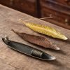 Antique Alloy Japanese Style Leaf and Boat Shaped Sticks Incense Burner | Lulu Incense