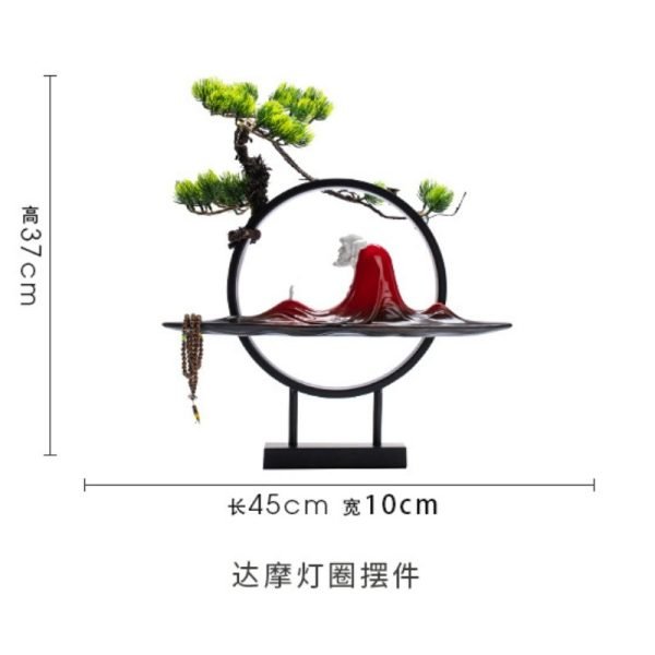 Electric Ceramic Zen Theme Red Buddha Incense Backflow Burner with LED Light | Lulu Incense