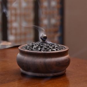 Handmade Walnut Cherry Blossom Shaped Wood Sticks Incense Burner | Lulu Incense