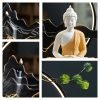 Electric Ceramic Zen Lotus and Cloud Foundation LED Waterfall Incense Burner | Lulu Incense