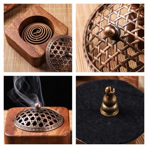 Best Antique Walnut Wood Burning Cone Incense Burner for Sale | Lulu Incense