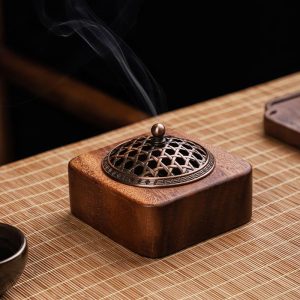 Best Antique Walnut Wood Burning Cone Incense Burner for Sale | Lulu Incense