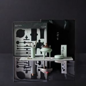 Asian Celadon Porcelain Agarwood Powder Incense Mediation Burner Stamp Kit