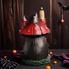 Back Side of Resin Halloween Witch Mushroom Log Cabin House Resin Backflow Incense Burner (2)