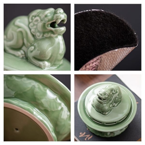 Black Alloy Japanese Style Incense Cone Burning Holder with Hanging Ball | Lulu Incense