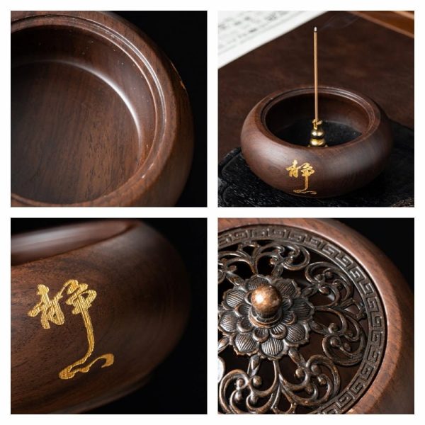 Best Chinese Antique Sandalwood Cone and Stick Wooden Incense Burner Holder | Lulu Incense