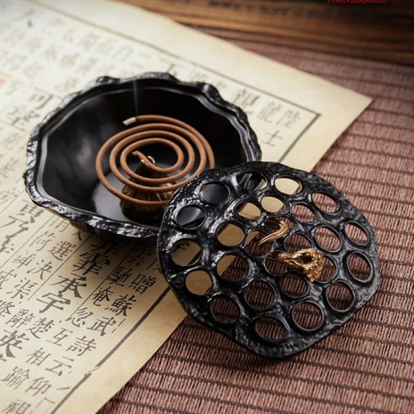 Elegant Vintage Ceramic Purple Crane Incense Burner for Cones | Lulu Incense