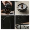 Black Alloy Japanese Style Incense Cone Burning Holder with Hanging Ball