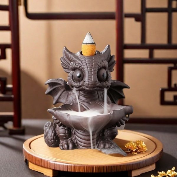Quirky Dinosaur Dragon Ceramic Waterfall Backflow Incense Burner