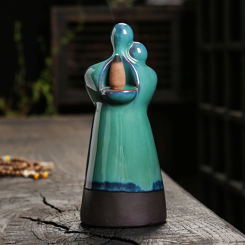 Blue Ceramic Hugging Couple Heart Waterfall Backflow Incense Burner For Valentine's Day Blue Ceramic Hugging Couple Heart Waterfall Backflow Incense Burner for Valentine's Day | Lulu Incense