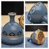 Blue Gourd-Shaped Chinese Brass Bronze Incense Burner with Lotus Base | Lulu Incense