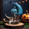 Blue Moon with Skull Ceramic Burning Incense Holder for Halloween Holiday