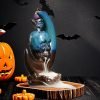 Blue Moon with Skull Ceramic Burning Incense Holder for Halloween Holiday