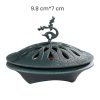 Black Alloy Japanese Style Incense Cone Burning Holder with Hanging Ball | Lulu Incense