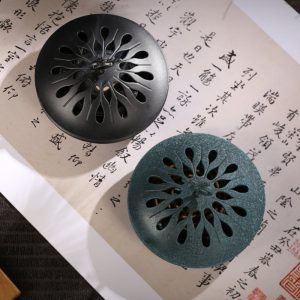 Black Alloy Japanese Style Incense Cone Burning Holder with Hanging Ball | Lulu Incense
