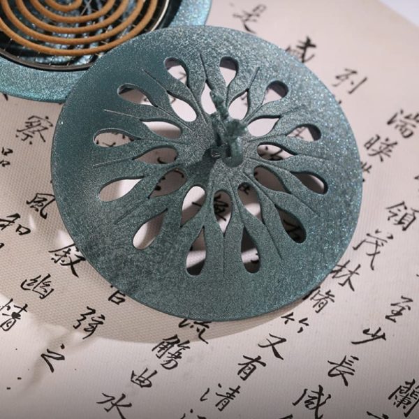 Black Alloy Japanese Style Incense Cone Burning Holder with Hanging Ball | Lulu Incense
