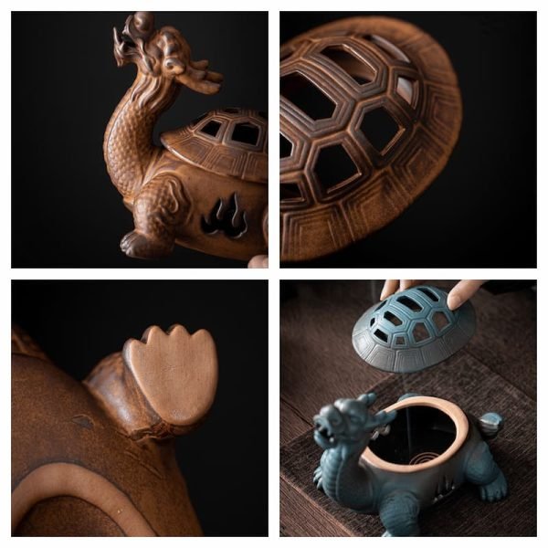 Dragon Turtle Shape Ceramic Incense Cone Burner Holder | Lulu Incense