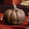 Brown Pumpkin Shaped Ceramic Cone & Charcoal Incense Burner Holder