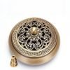 Hand-Carved Flower Vintage Chinese Brass Copper Bowl Incense Burner for Sale | Lulu Incense
