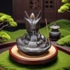Ceramic Black and Blue Dragon Backflow Waterfall Incense Burner Holder