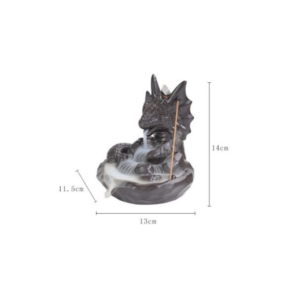 Ceramic Elegant Blue and Golden Sleeping Dragon Stick Incense Burner | Lulu Incense