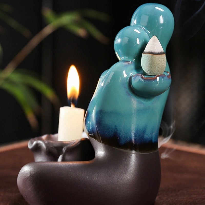 Blue Ceramic Hugging Couple Heart Waterfall Backflow Incense Burner For Valentine's Day Blue Ceramic Hugging Couple Heart Waterfall Backflow Incense Burner for Valentine's Day | Lulu Incense