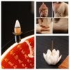 Electric Ceramic Red Buddha Incense Backflow Burner with LED Light | Lulu Incense