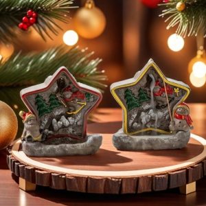 Ceramic Santa Claus and Snowman Christmas Star Shaped Incense Burner-all variations