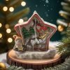 Ceramic Santa Claus and Snowman Christmas Star Shaped Incense Burner -santa clause variation