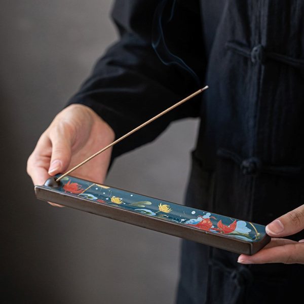 Chinese Antique Enamel Patterns Ceramic Scent Sticks Incense Burner | Lulu Incense