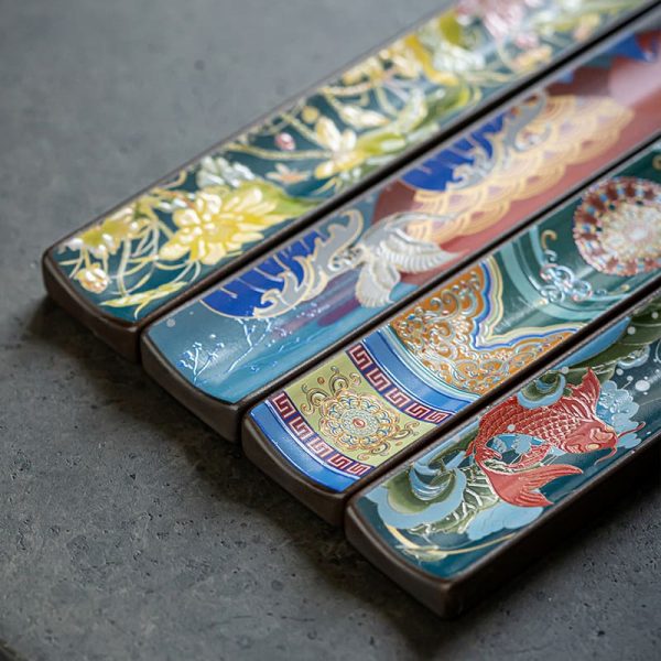 Chinese Antique Enamel Patterns Ceramic Scent Sticks Incense Burner | Lulu Incense
