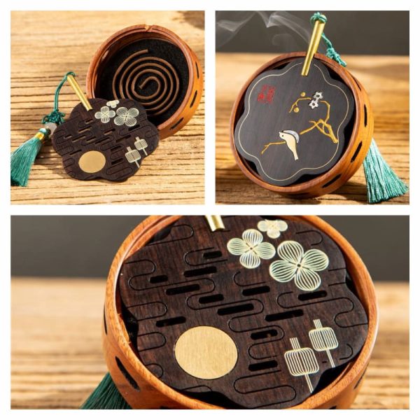 Chinese Antique Song dynasty Fan Shaped Wooden Incense Cone Holder | Lulu Incense