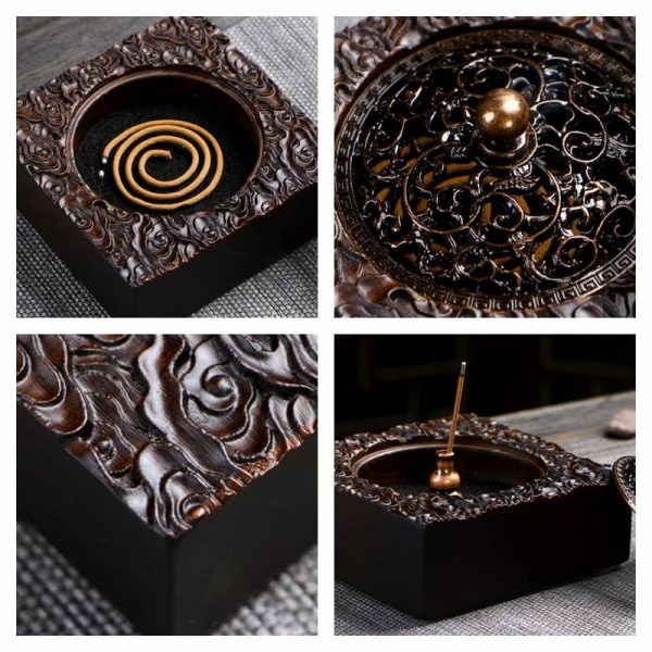 Handmade Walnut Cherry Blossom Shaped Wood Sticks Incense Burner | Lulu Incense