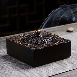 Handmade Walnut Cherry Blossom Shaped Wood Sticks Incense Burner | Lulu Incense