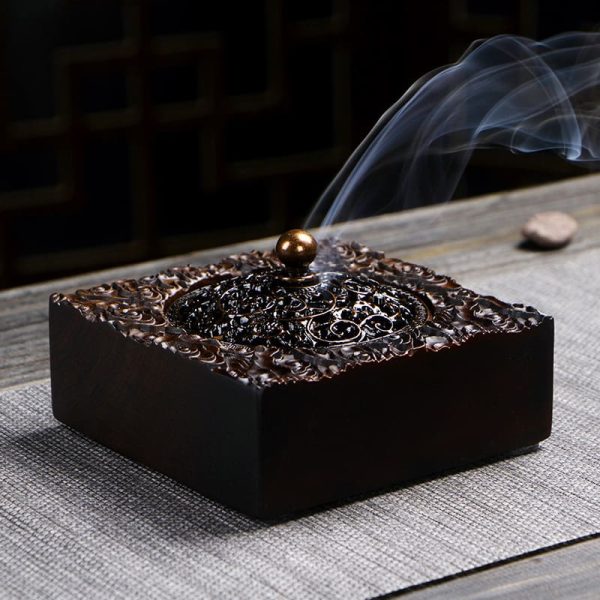 Handmade Walnut Cherry Blossom Shaped Wood Sticks Incense Burner | Lulu Incense