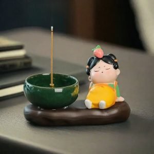Chinese Ceramic Antique Tang Dynasty Cute Ladies Stick Incense Burner
