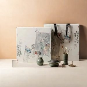 Chinese Ceramic and Brass Loose Agarwood Ash Home Incense Stamp Kit