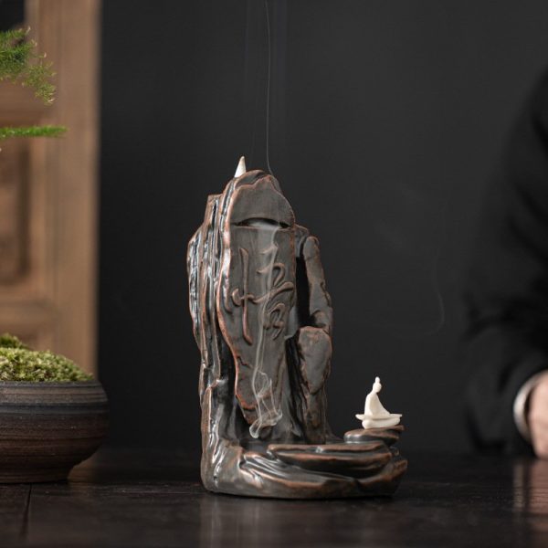 Chinese Character Vintage Smoke Backflow Waterfall Reverse Incense Fountain Burner for Sale