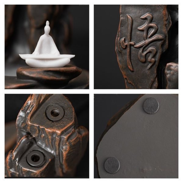 Chinese Character Vintage Smoke Backflow Waterfall Reverse Incense Fountain Burner for Sale