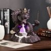 Chinese Dragon Ceramic Smoke Waterfall Backflow Incense Burner with LED Lighting