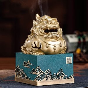 Chinese Foo Dog Bronze Brass Chinese Burner Antique for Sale | Lulu Incense