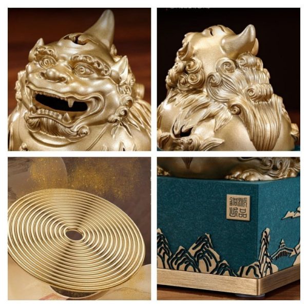 Chinese Foo Dog Bronze Brass Chinese Burner Antique for Sale | Lulu Incense