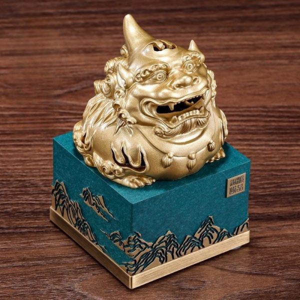 Chinese Foo Dog Bronze Brass Chinese Burner Antique for Sale