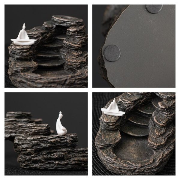 Chinese Mountain Path Reverse Incense Backflow Waterfall Fountain Burner